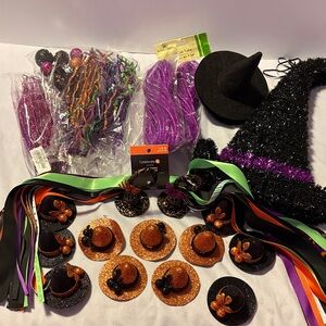 Celebrate Halloween Witch Hat Form Decor Set - Black, Orange, Purple
